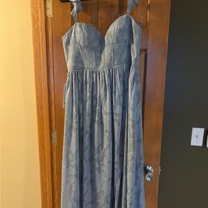 Elegant Blue Strapless Dress